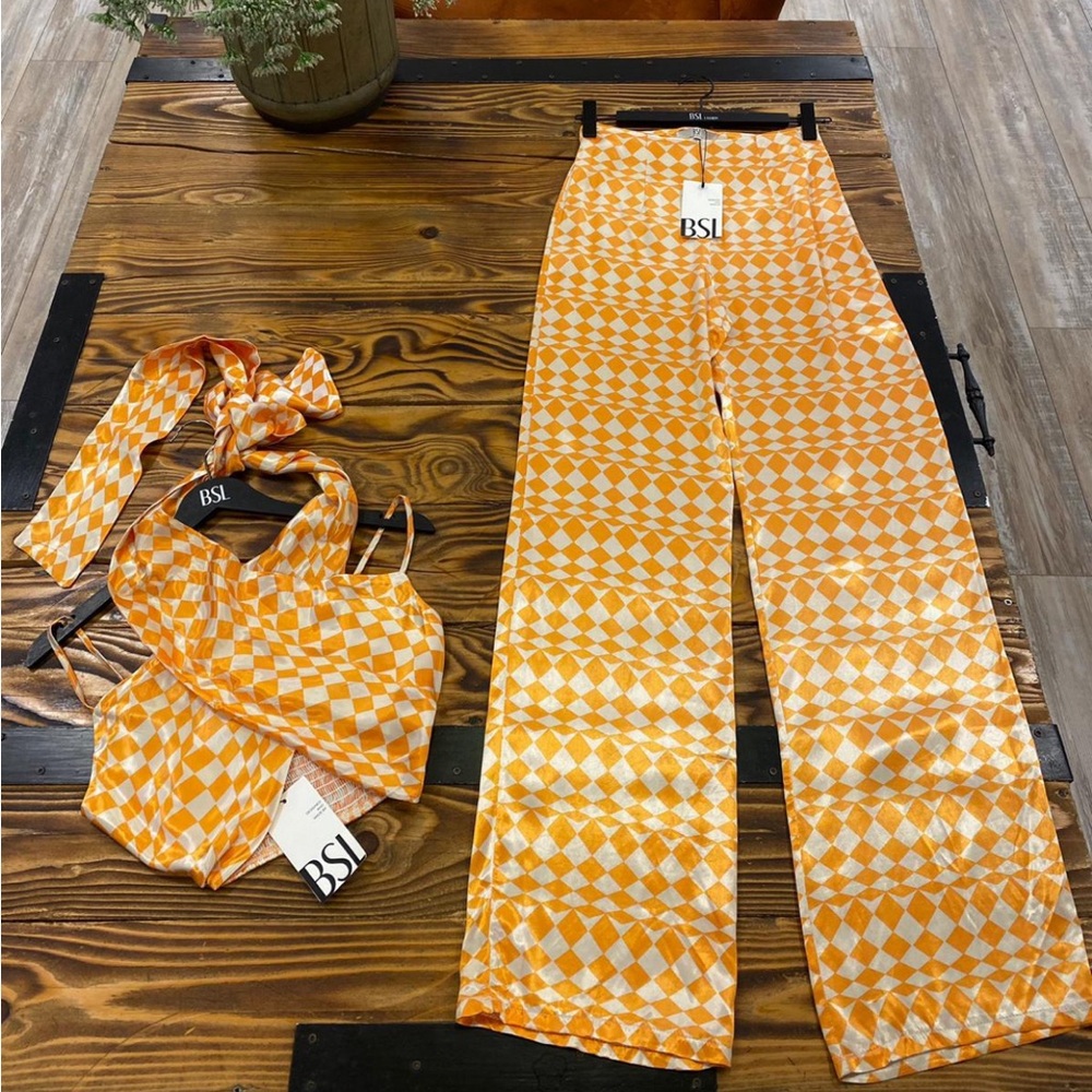 Orange top and pants